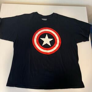 Marvel Captain America Navy Blue Red White T-Shirt Sz XXL